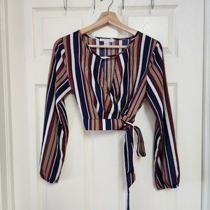 Small FAVLUX Wrap Striped Woman’s Crop Top